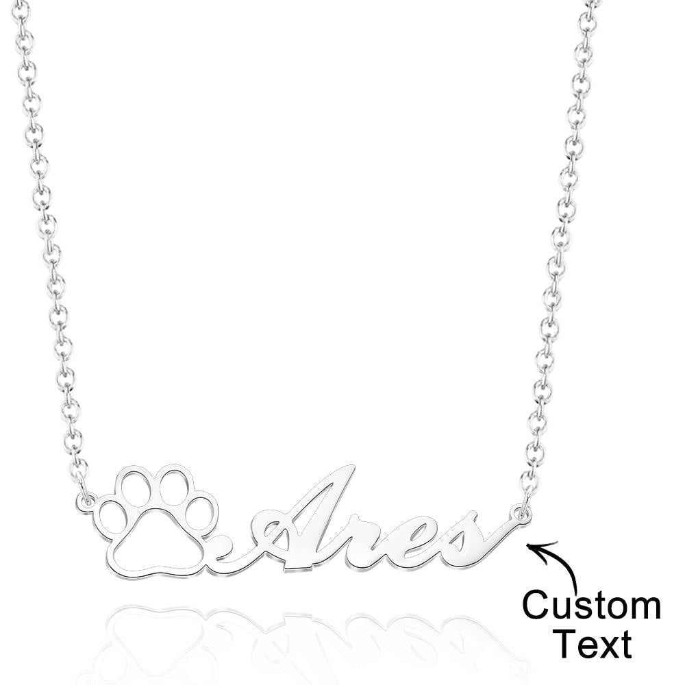 Personalized Dog Pet Paw Print Name Charm