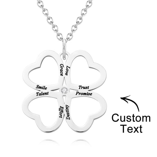 Personalized Four Leaves Clover Charm