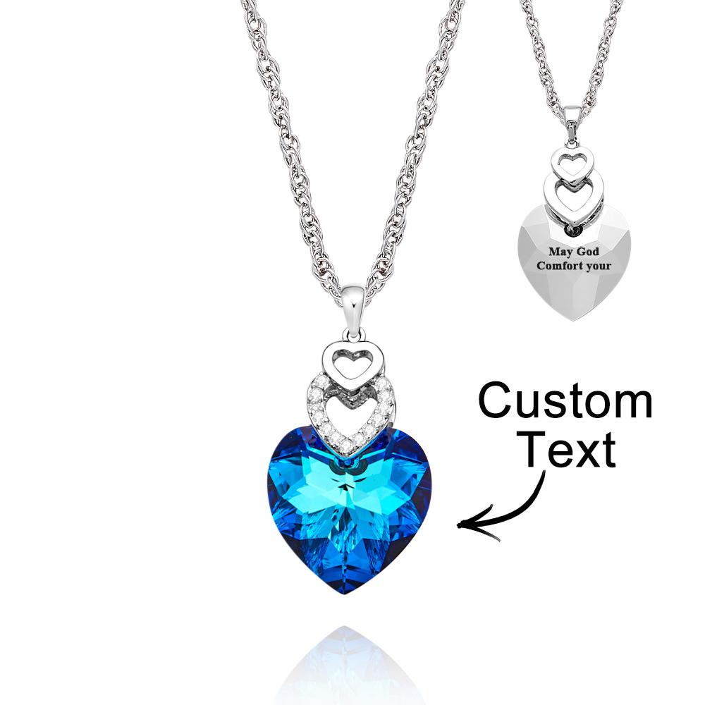 Shinny Crystal - Personalized Heart Colorful Light Crystal Necklace