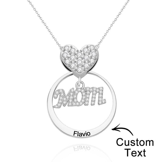 Simple Circularity Engraved Charm - Personalized Engraved Necklace