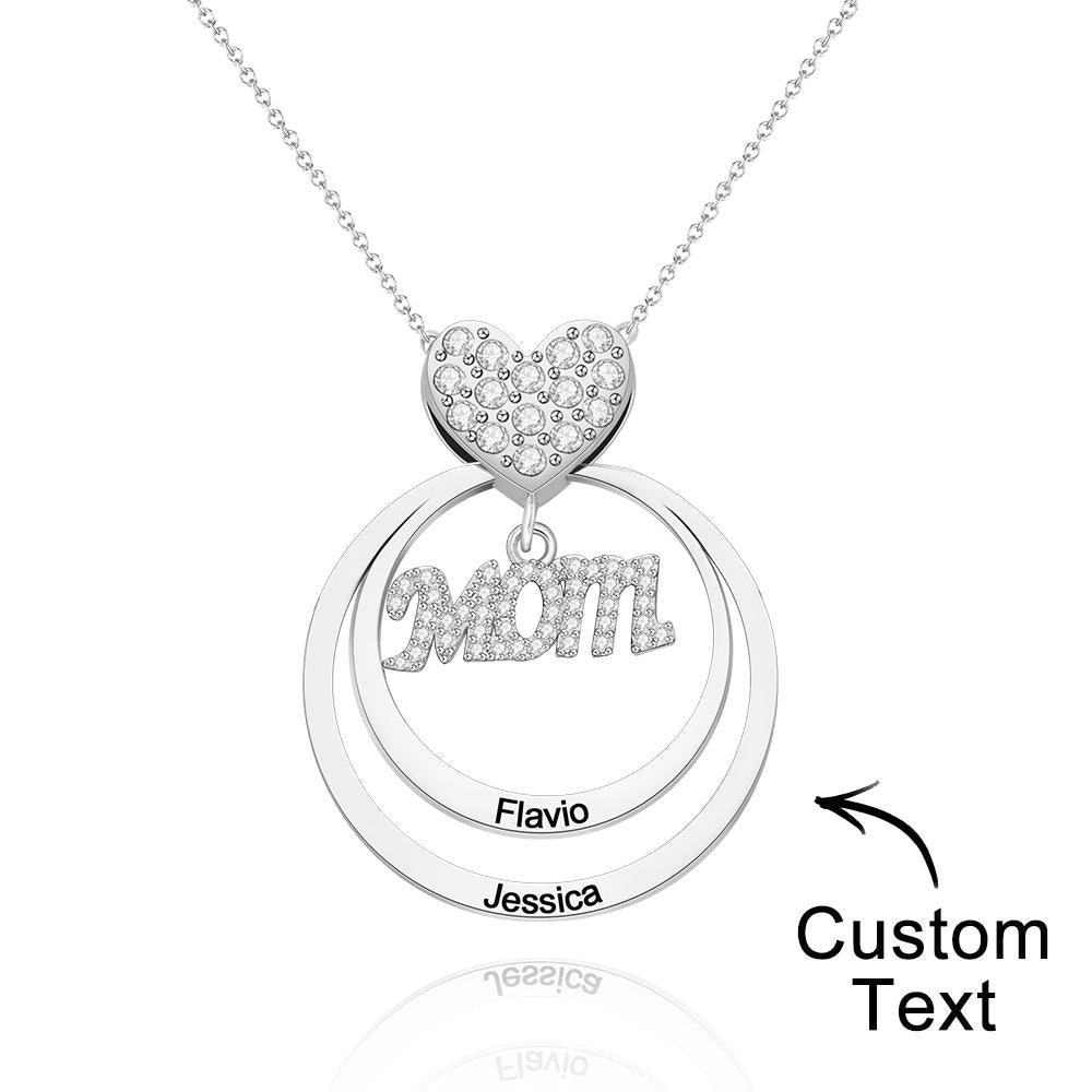 Simple Circularity Engraved Charm - Personalized Engraved Necklace