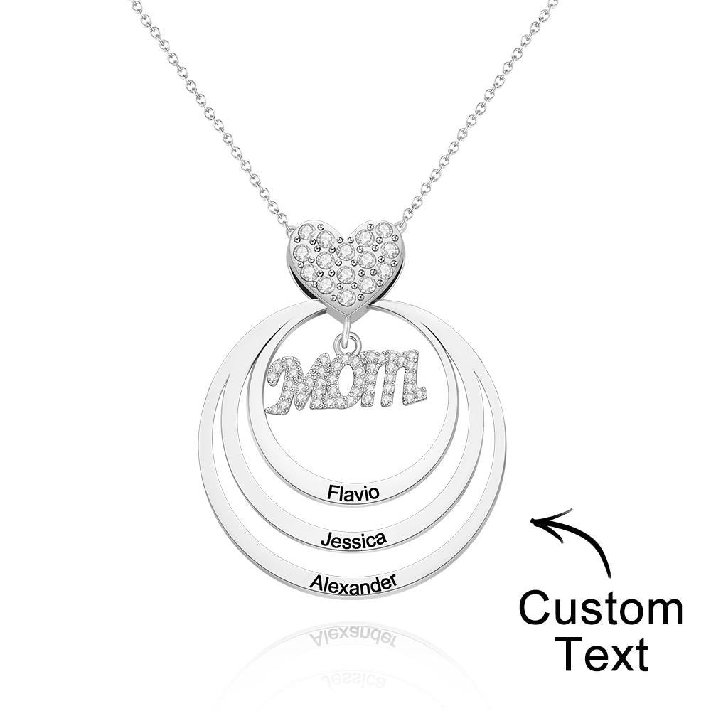 Simple Circularity Engraved Charm - Personalized Engraved Necklace