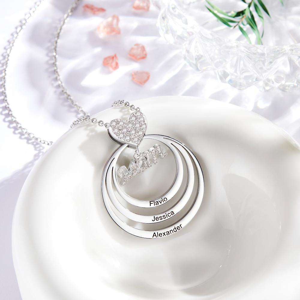 Simple Circularity Engraved Charm - Personalized Engraved Necklace