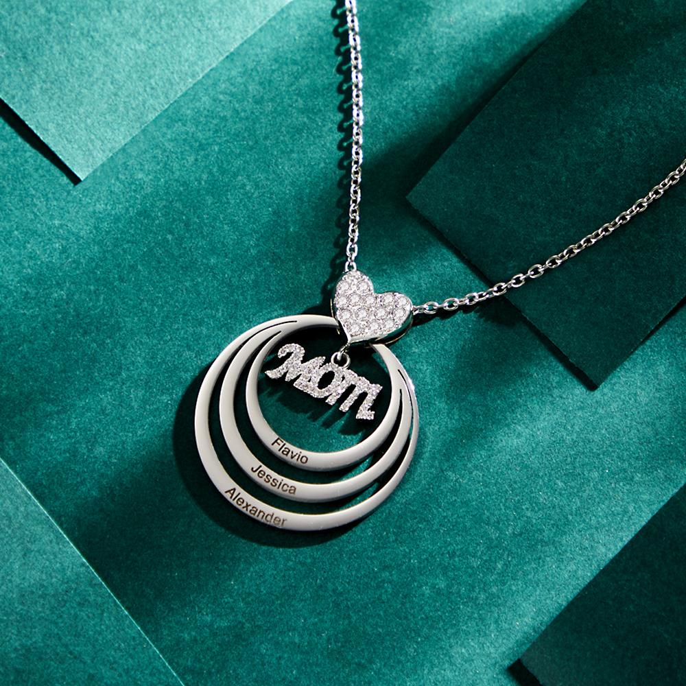 Simple Circularity Engraved Charm - Personalized Engraved Necklace