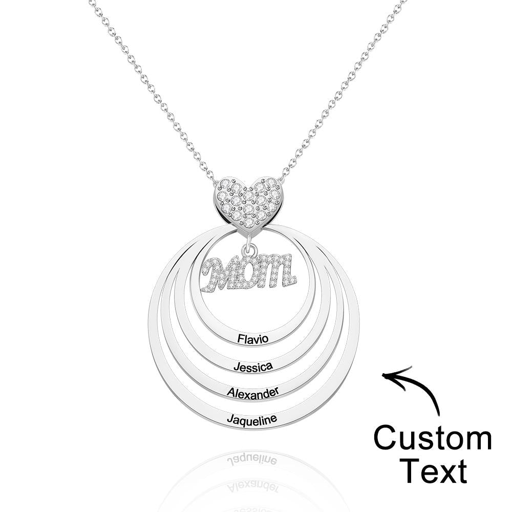 Simple Circularity Engraved Charm - Personalized Engraved Necklace