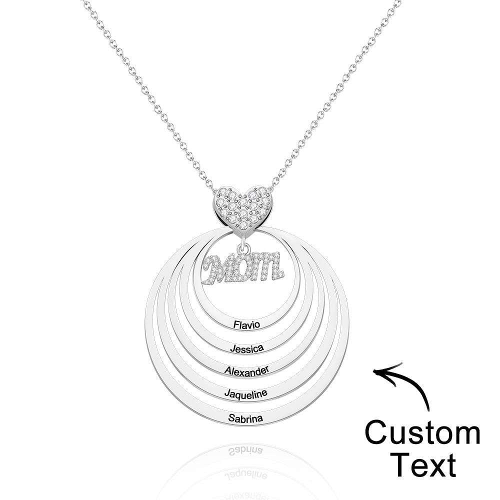 Simple Circularity Engraved Charm - Personalized Engraved Necklace