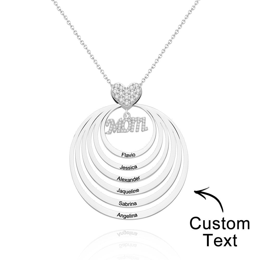 Simple Circularity Engraved Charm - Personalized Engraved Necklace