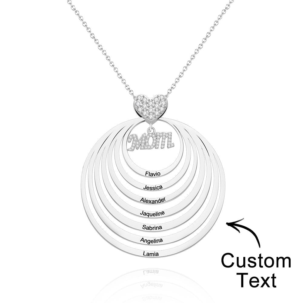 Simple Circularity Engraved Charm - Personalized Engraved Necklace