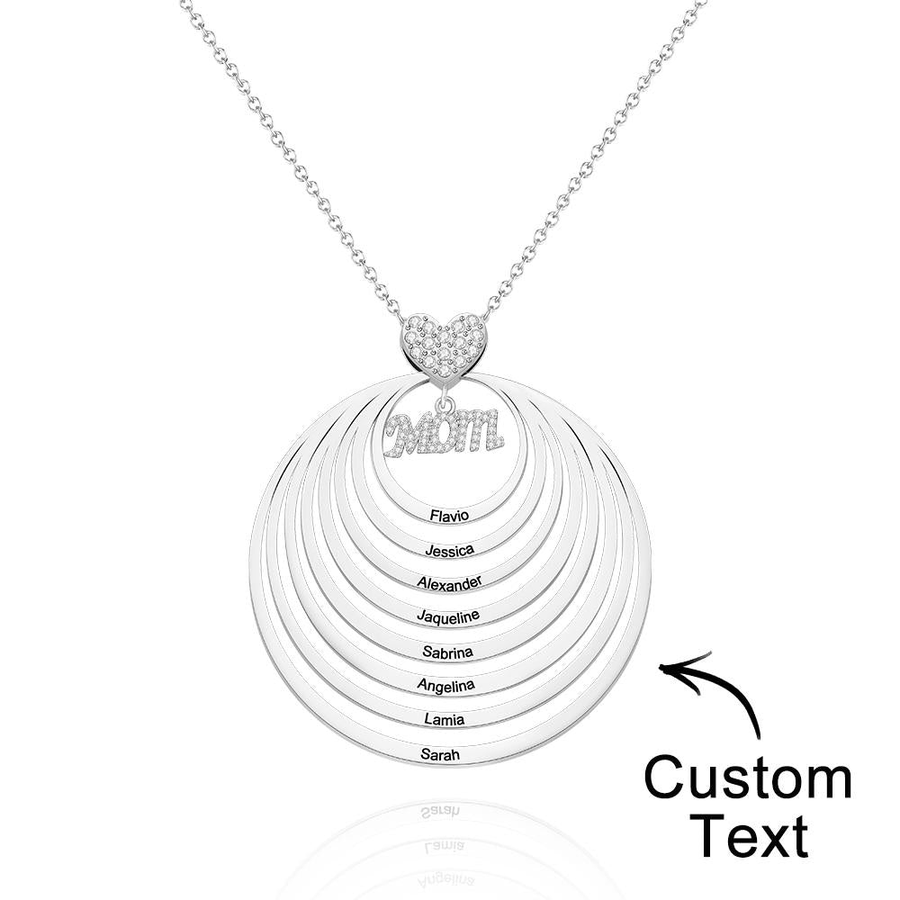 Simple Circularity Engraved Charm - Personalized Engraved Necklace