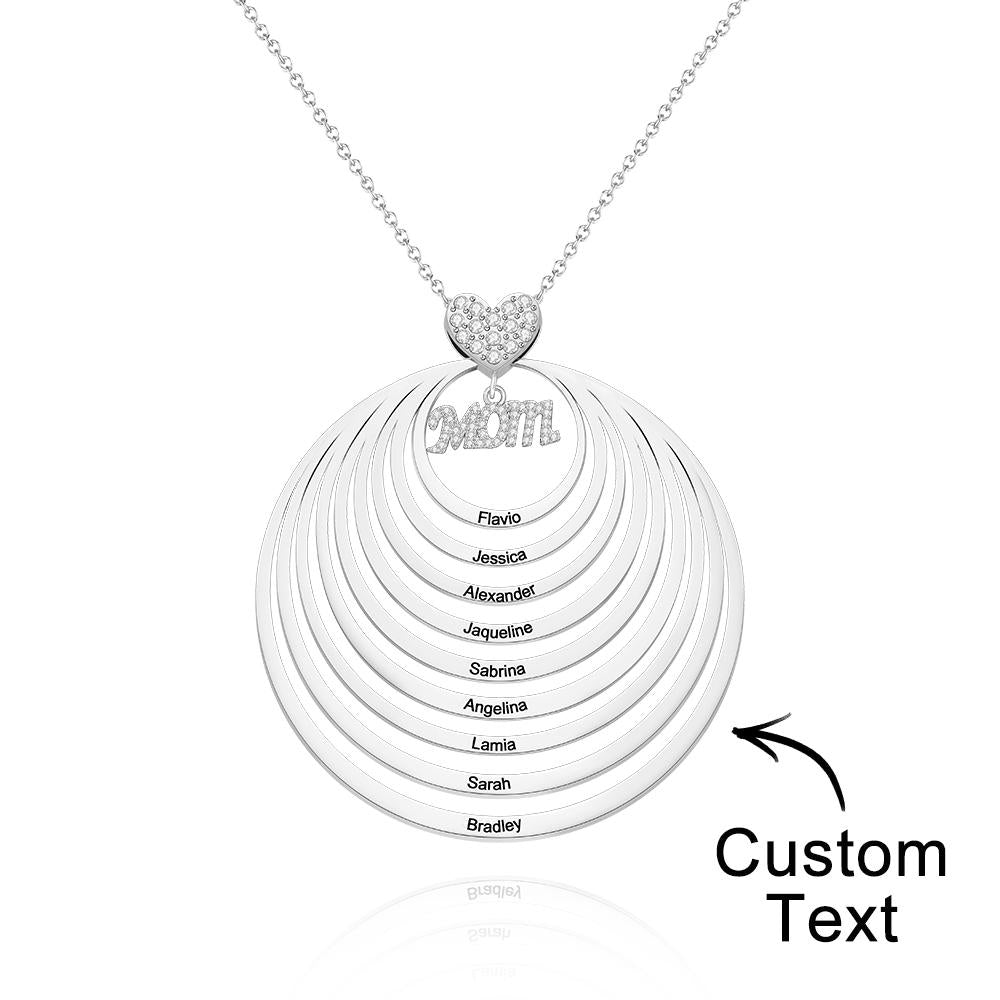 Simple Circularity Engraved Charm - Personalized Engraved Necklace