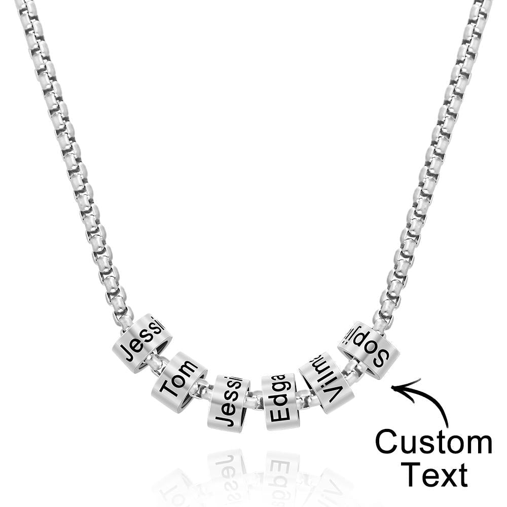 Personalized Bead Collarbone Chain Engraved Charm
