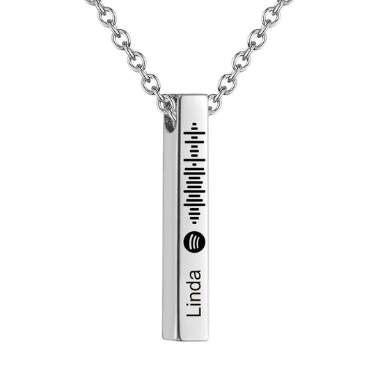 My Favorite Song - Personalized Flexible Square Shaped Bar Necklace