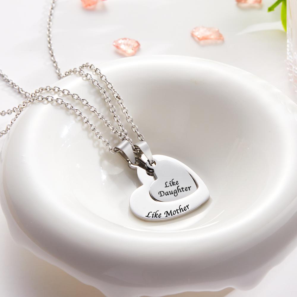 Personalized Engraved Elegant Heart Pendant Necklace