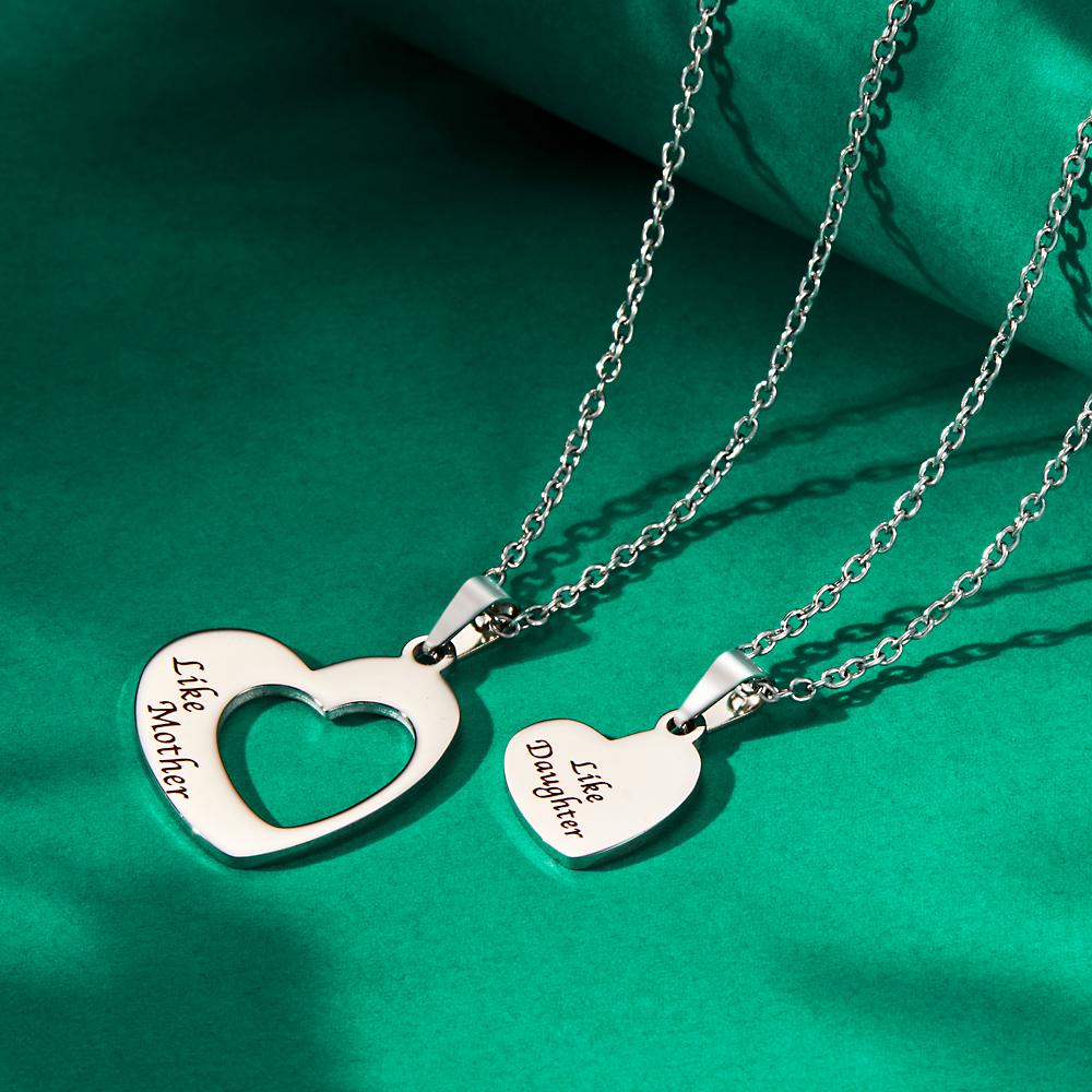 Personalized Engraved Elegant Heart Pendant Necklace