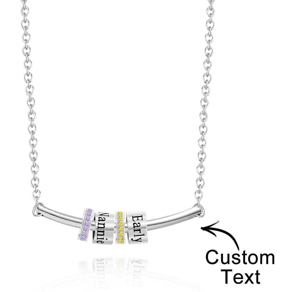 Personalized Diamond Beads Engraved Charm