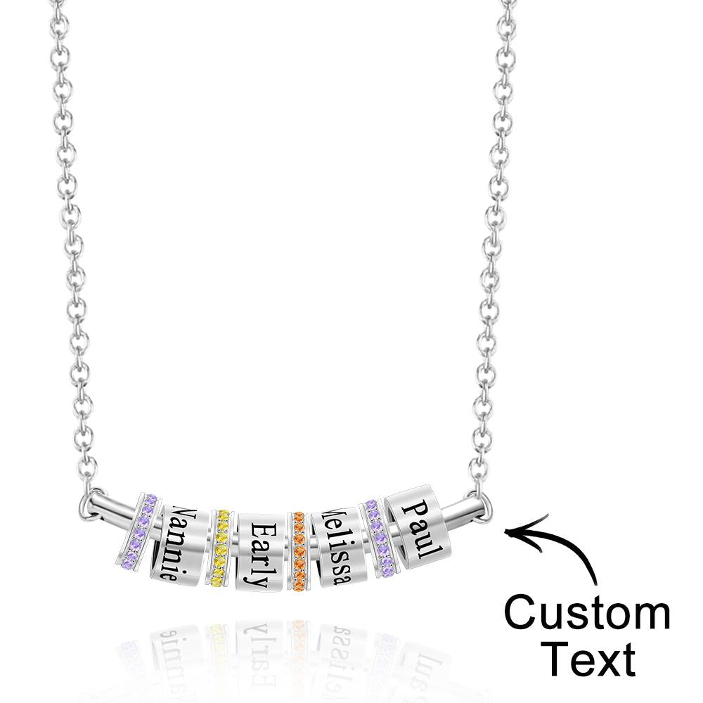 Personalized Diamond Beads Engraved Charm
