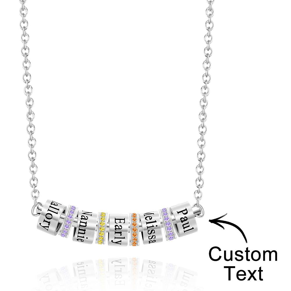Personalized Diamond Beads Engraved Charm