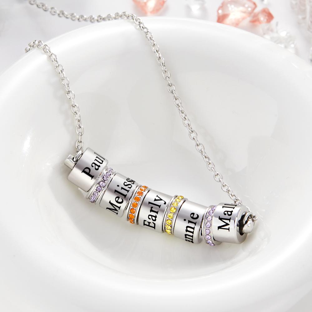 Personalized Diamond Beads Engraved Charm