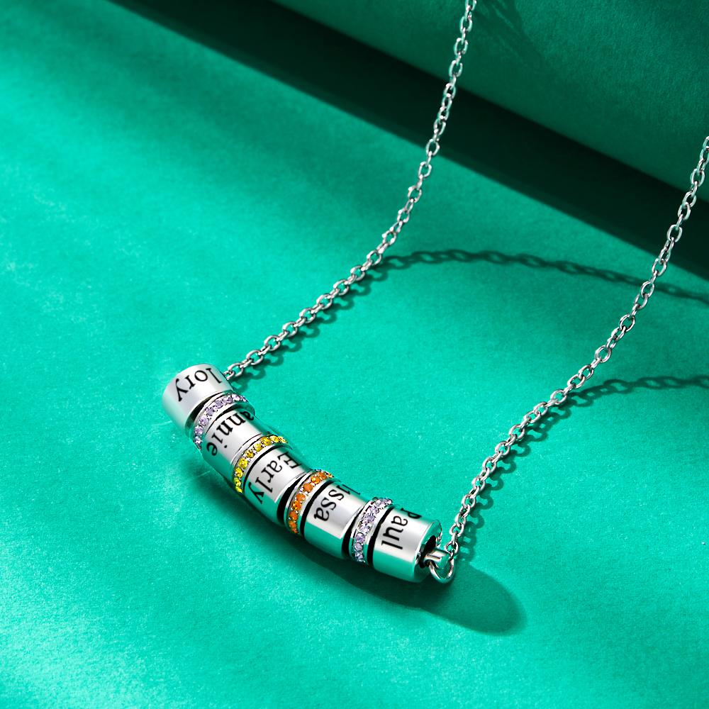 Personalized Diamond Beads Engraved Charm
