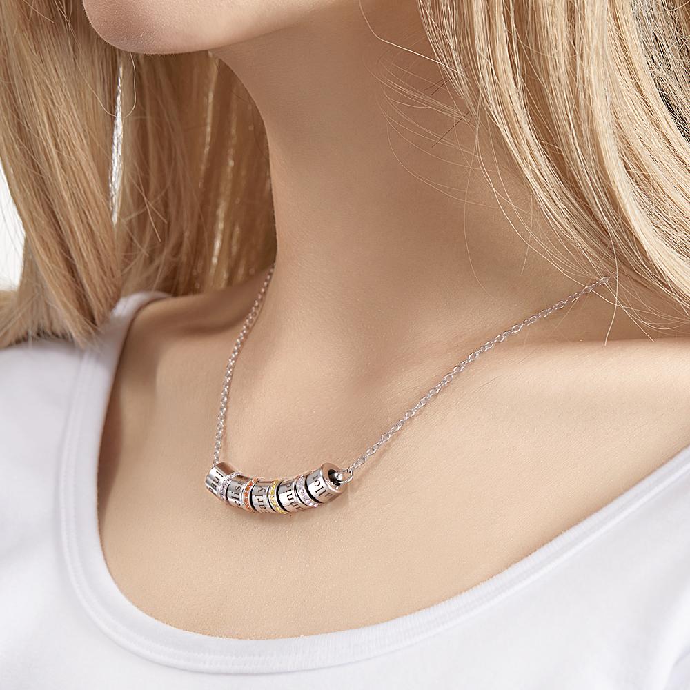 Personalized Diamond Beads Engraved Charm