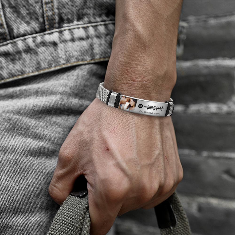 Scannable Spotify Code For Couple - Personalized Couple Spotify Code Bracelet