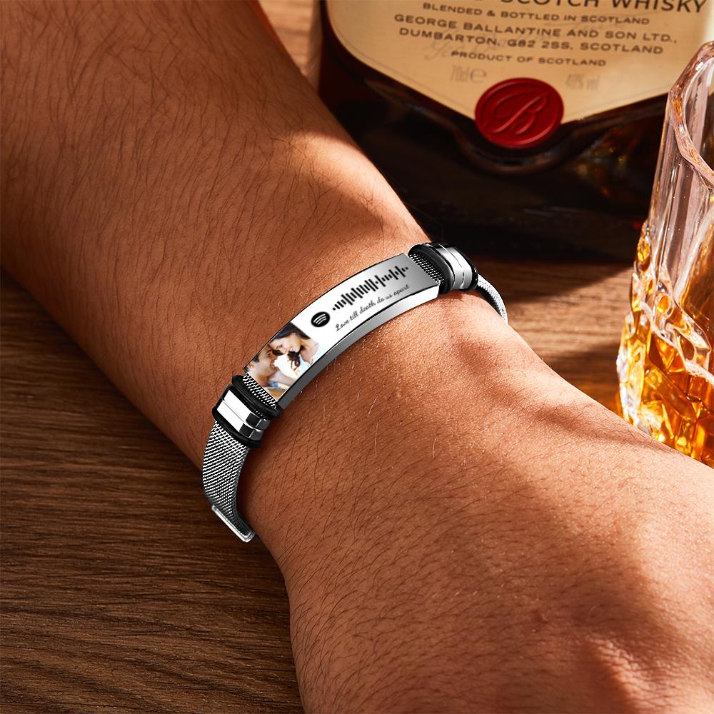 Scannable Spotify Code For Couple - Personalized Couple Spotify Code Bracelet