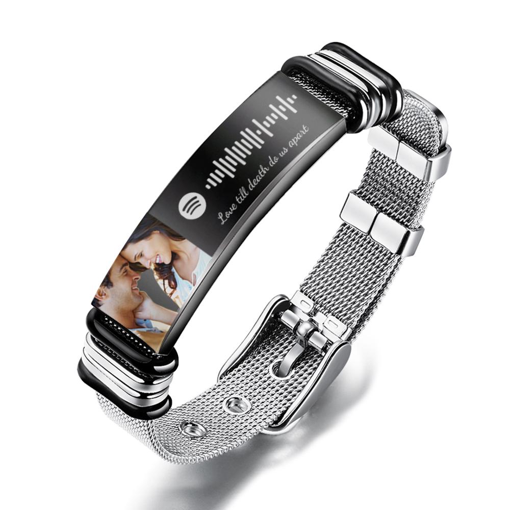 Scannable Spotify Code For Couple - Personalized Couple Spotify Code Bracelet