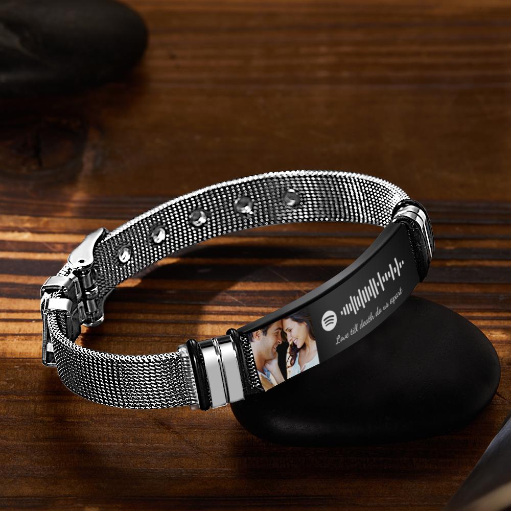 Scannable Spotify Code For Couple - Personalized Couple Spotify Code Bracelet