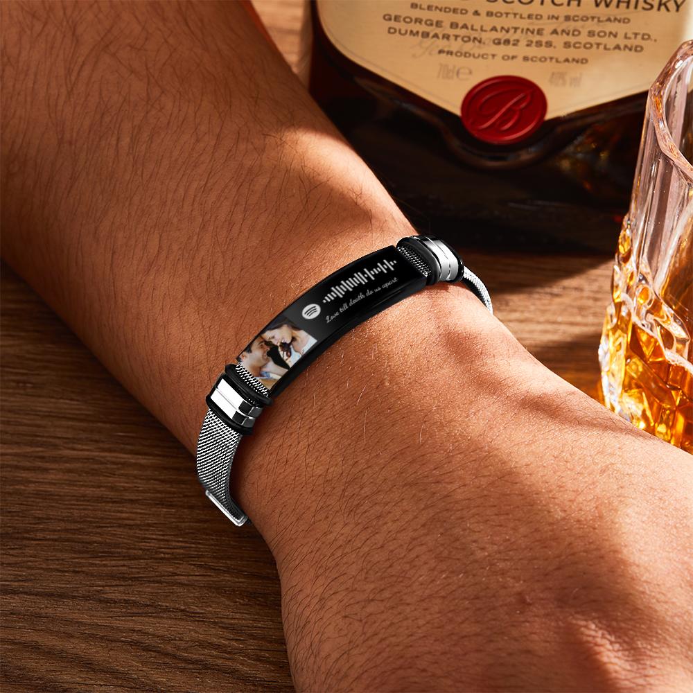 Scannable Spotify Code For Couple - Personalized Couple Spotify Code Bracelet