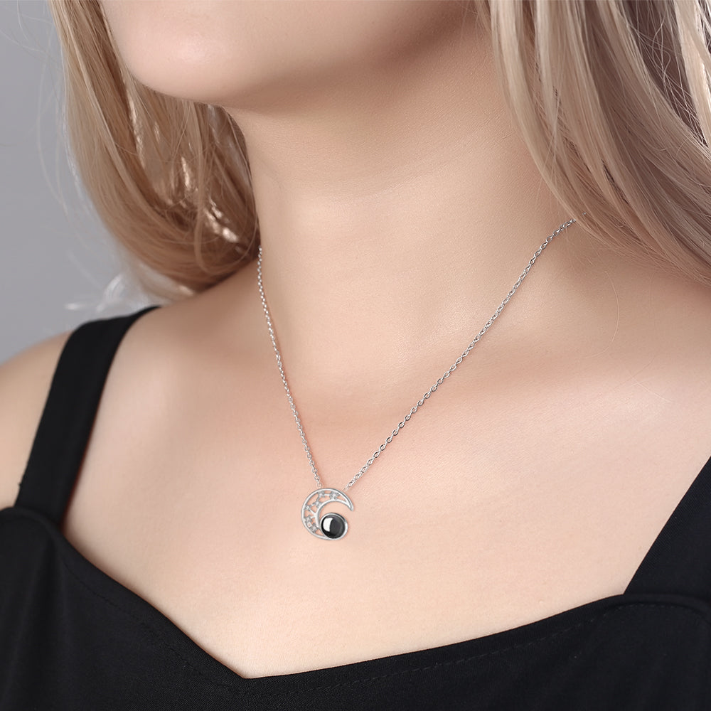 Love You To The Moon - Personalized Moon Photo Projection Necklace