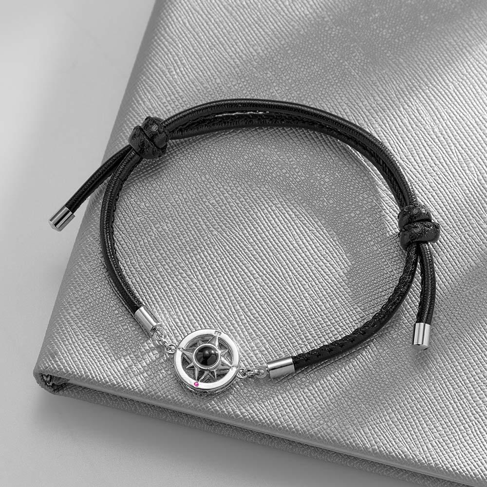 Personalized Compass Projection Charm