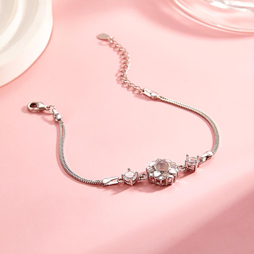Personalized Flower Photo Projection Charm