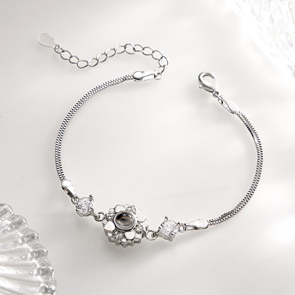 Personalized Flower Photo Projection Charm