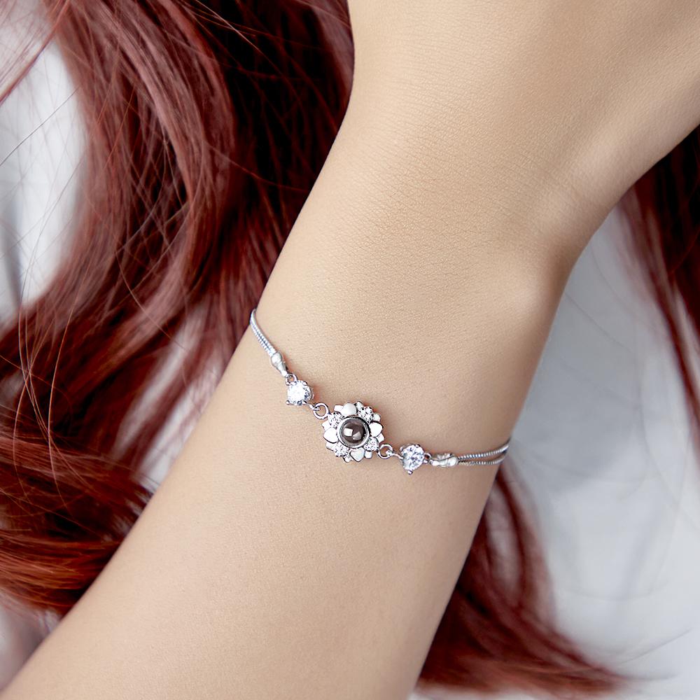 Personalized Flower Photo Projection Charm