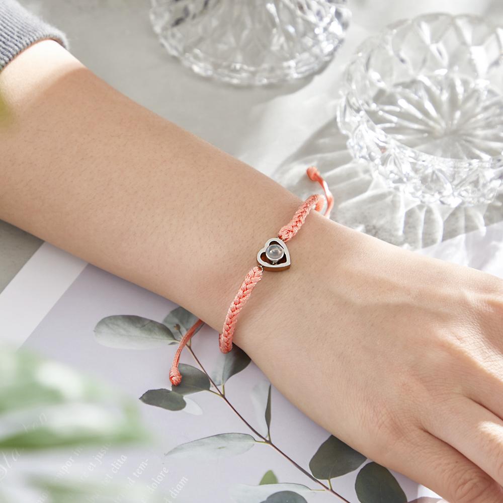 Personalized Heart-shaped Photo Projection Bracelet