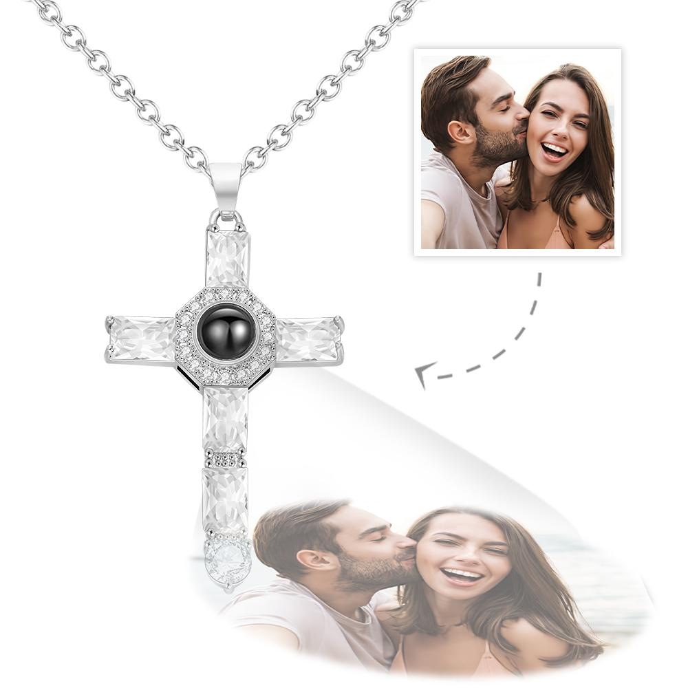 Personalized Cross Commemorative Photo Projection Charm