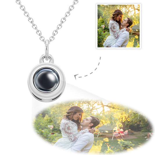 Personalized Circle Photo Projection Charm - gift for who lost a loved one