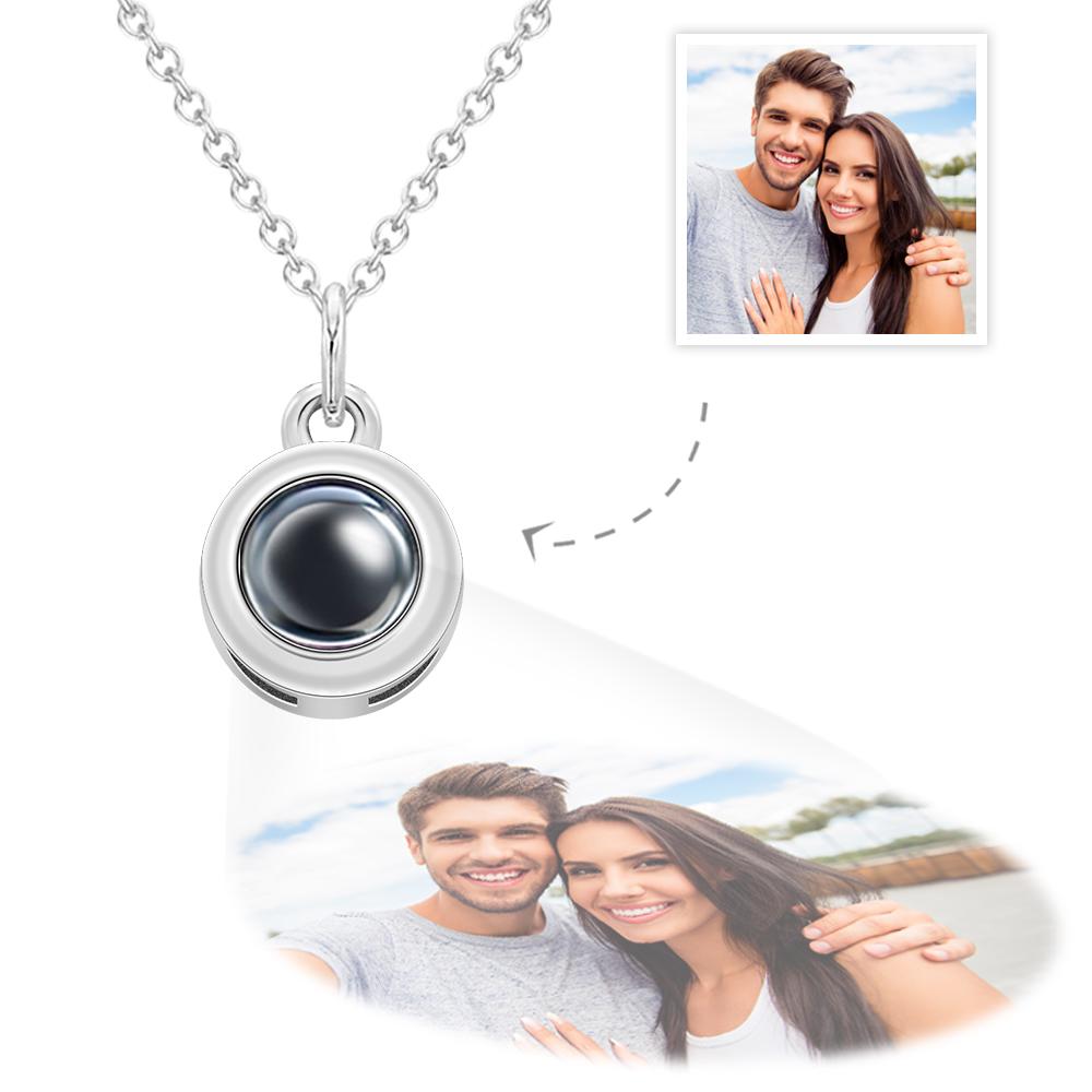 Personalized Circle Photo Projection Charm - gift for who lost a loved one