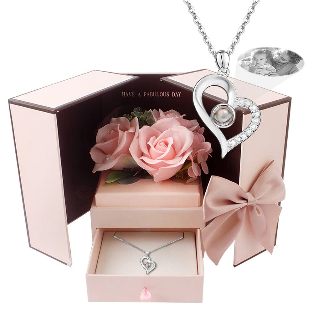 Photo Projection Bracelet With Eternal Flower Jewelry Box - gift for who lost a loved one - Personalized Photo Projection Bracelet With Eternal Flower Jewelry Box