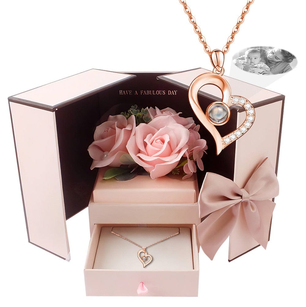 Photo Projection Bracelet With Eternal Flower Jewelry Box - gift for who lost a loved one - Personalized Photo Projection Bracelet With Eternal Flower Jewelry Box