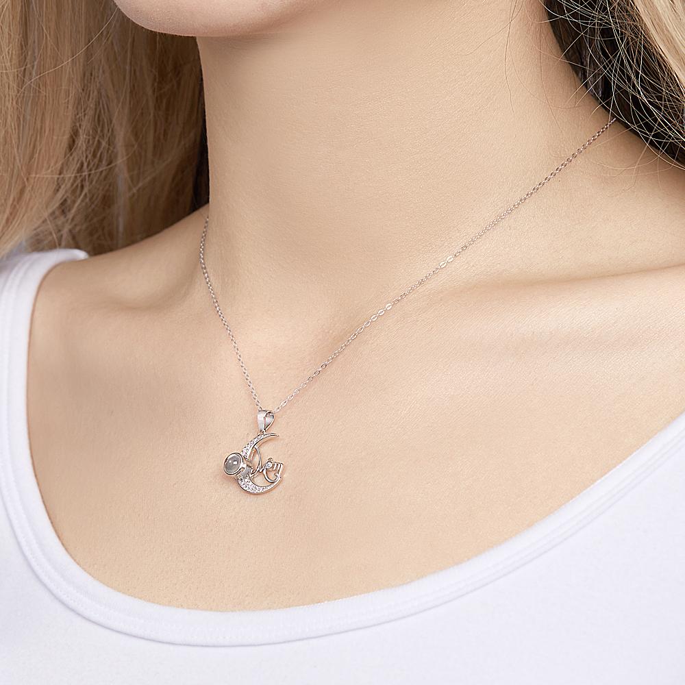 Moon Photo Projection Charm - Personalized Mother Moon Photo Projection Charm