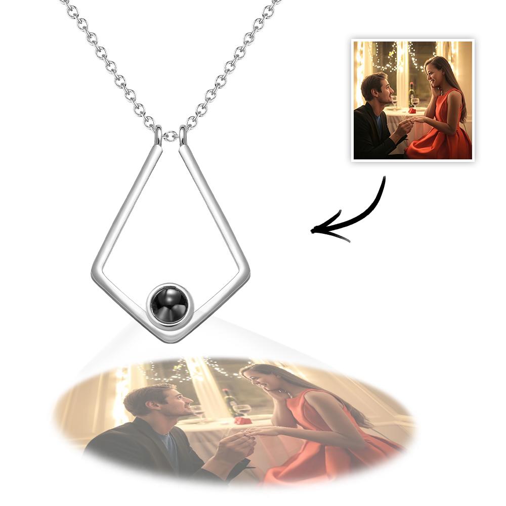 Personalized Polygon Photo Projection Charm - gift for who lost a loved one
