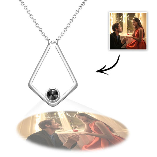 Personalized Polygon Photo Projection Charm - gift for who lost a loved one
