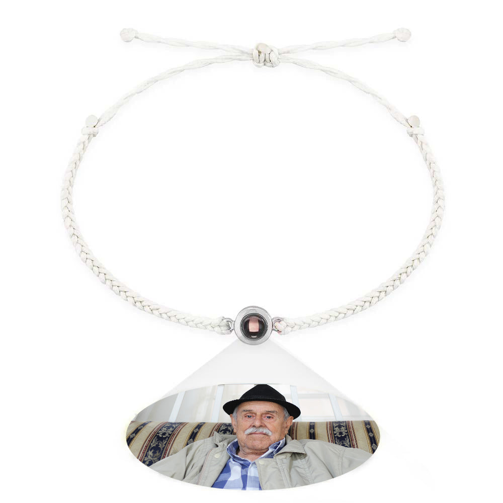 Personalized Braided Black Rope Photo Projection Charm