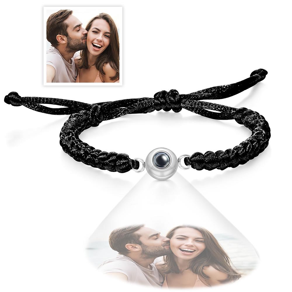 Weave Style Colorful Custom Projection Photo Charm - Personalized Projection Photo Bracelet
