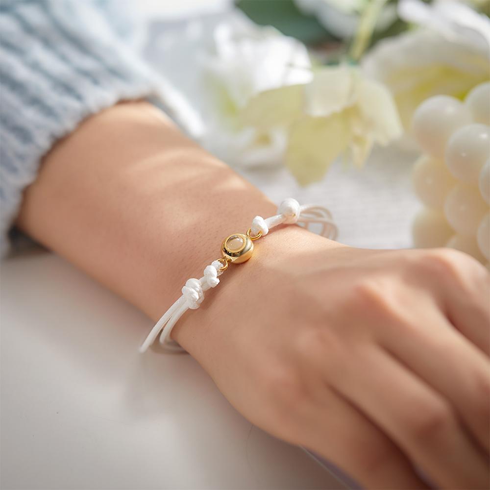 Weave Style Colorful Custom Projection Photo Charm - Personalized Projection Photo Bracelet