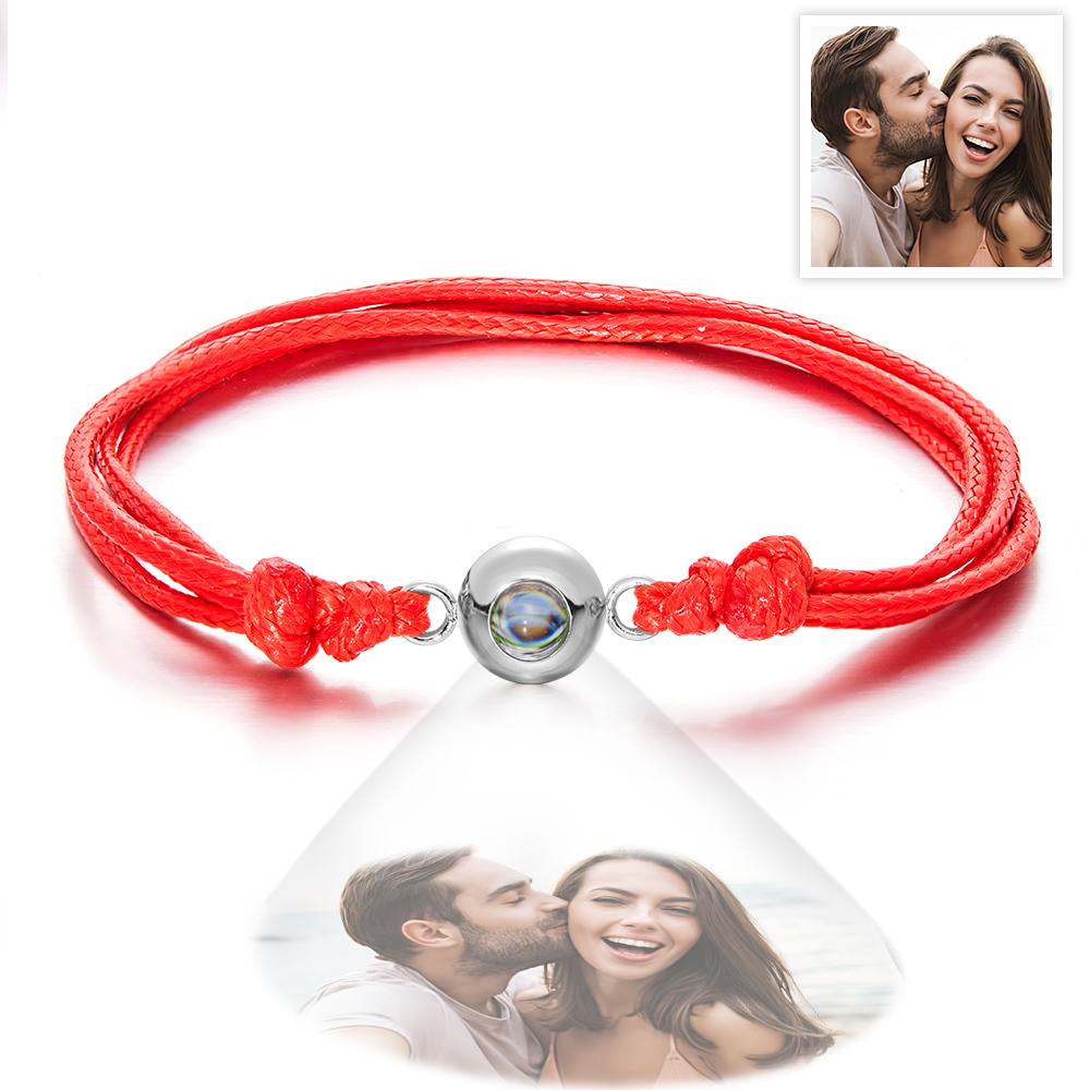 Weave Style Colorful Custom Projection Photo Charm - Personalized Projection Photo Bracelet