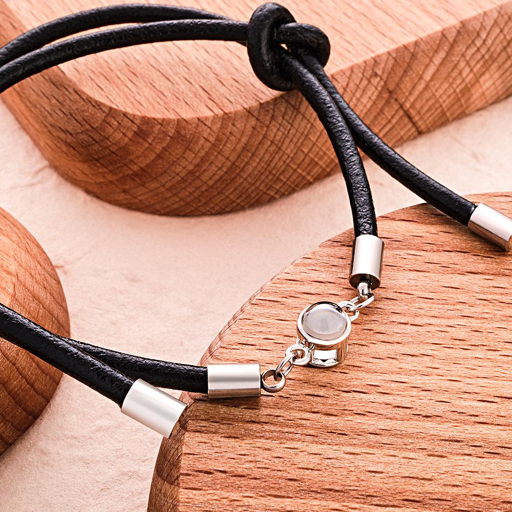 Personalized Adjustable Leather Photo Projection Charm