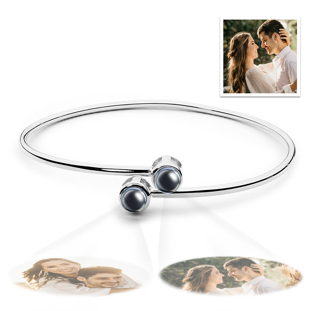 Two Photos Projection Charm - Personalized Two Photos Projection Charm