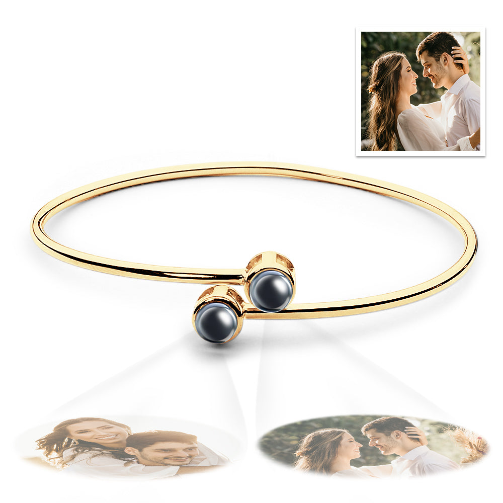 Two Photos Projection Charm - Personalized Two Photos Projection Charm